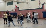 Grade 5/staff handball game.